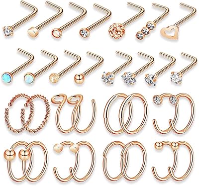 Hypoallergenic nose ring of 20 g surgical steel rings in shape.. Shop smarter with DIAYTAR NIGERIA's diverse marketplace and budget-friendly nationwide delivery.