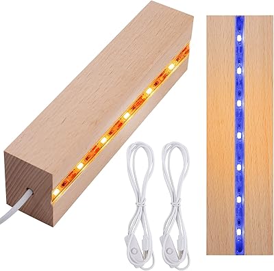 2 -piece wood LED display base, LED basic display for decoration, wooden USB lighting base for acrylic, resin, glass, crystal panel.. Your complete marketplace solution, DIAYTAR NIGERIA offers unbeatable value with delivery within the week.
