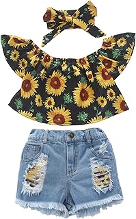 Set of summer clothes for baby girls, torn denim shorts and high -sleeved flower -sleeves for girls, 3T, 4T, 5T, 6T.. Your budget-friendly online marketplace, DIAYTAR NIGERIA delivers a world of products in just 5-8 days.