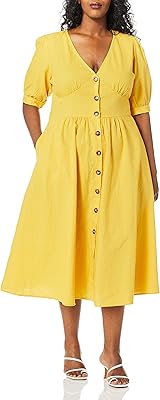 Mid-length chic city dress for women with relaxed dress with balloon sleeves.. DIAYTAR NIGERIA: Your trusted partner for affordable online shopping with reliable delivery timeframes.
