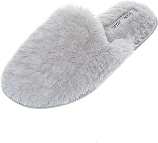 Laura Ashley sliding slippers in memory foam in faux rabbit fur for women, hot and soft slippers at open end.. Your trusted marketplace, DIAYTAR NIGERIA offers comprehensive selection with budget-friendly delivery.