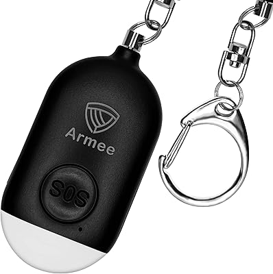 Personal self -defense alarm of the army with emergency alarm button and LED light, rechargeable, powerful bidirectional siren of 130 dB and Stroboscopic light (black).. DIAYTAR Nigeria: Great value, fast delivery, and endless options.