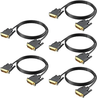 DVI cable to 6 feet package of 5 DVI-D cables (24+1) Double connection for computer.. Experience DIAYTAR NIGERIA, where extensive product variety meets pocket-friendly prices and reliable delivery.