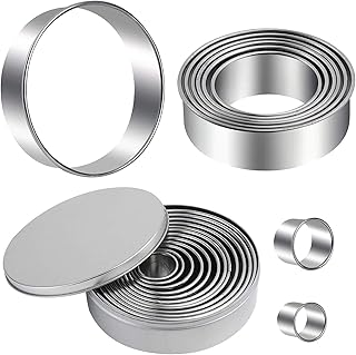 14-room euclets set of cookie cutters with round cake, buckle cookie cutter, round fondant molds in stainless steel for pastry, cookies, English muffins.. Experience shopping without compromise at DIAYTAR NIGERIA, with vast selection and quick delivery.
