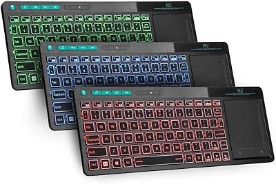 Wireless keyboard RII K18 at 3 LED Color 2.4 GHz with integrated large-sized touchpad mouse, Rechargeable Li-ion battery for PC, Google Smart TV, Kodi, Raspberry Pi2/3, HTPC IPTV, Android Box, XBMC, Windows 2000 XP.. DIAYTAR NIGERIA brings the marketplace to your home with budget-friendly prices and nationwide delivery.