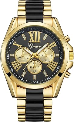 Flawed quartz watch with gold -plated metal inlays with unique nylon and thermoplastic metal - black.. Experience retail therapy without the financial stress at DIAYTAR NIGERIA's budget-friendly marketplace.
