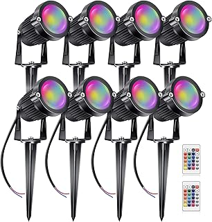 Aledeco Landscape Lighting RGB 5 W 12 V With Low Tension remote control, LED landscaped lighting 16 projectors with changing color for outside, waterproof decorative lights for garden aisle with stakes (8).. The best online shopping experience in Nigeria — DIAYTAR delivers it all.