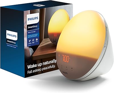 Philips alarm clock with yellow sun and sunset, white (HF3520).. Shop smarter, not harder with DIAYTAR NIGERIA - thousands of products at your fingertips with affordable delivery.