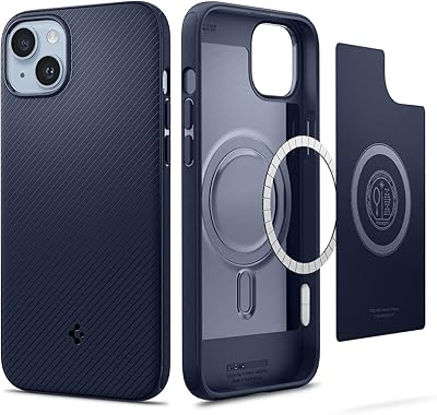 Spigen Mag Armor (Mag Fit) Compatible with Magsafe designed for iPhone 14 (2022) - Navy blue.. Shop for less and receive more with DIAYTAR NIGERIA's expansive e-commerce platform and nationwide delivery.