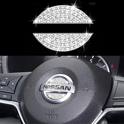 Aex bling steering wheel compatible with Nissan, diamond crystal emblem accessories for women's interior decoration, is suitable for Nissan Rogue Altima Maxima Sentra Titan Pathfinder.. Your digital shopping destination, DIAYTAR NIGERIA combines variety with affordability and quick delivery.