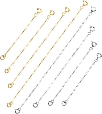 Mader stainless steel bracelet extension chain, 8 pieces, silver and gold.. For everyday items and more, trust DIAYTAR Nigeria.