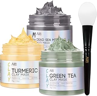 Mud of mud in Turmeric Ana Roy - Detox mud mask with green tea - Mud mask with Dead Sea minerals, Spa facial mask kit, 2.5 oz per package.. Shop with confidence at DIAYTAR NIGERIA, offering thousands of products with budget-friendly shipping.