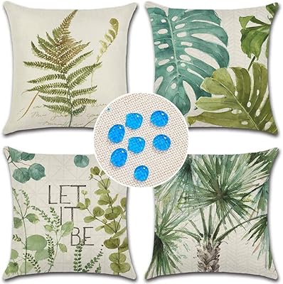 Decorative cushion covers of green plants waterproof covers with perfect leaves for the terrace.. DIAYTAR NIGERIA: Where affordability and variety come together with nationwide 5-8 day delivery.