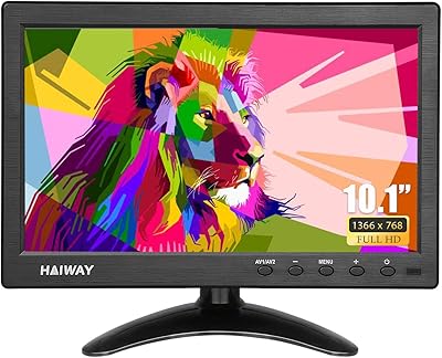 Safety monitor CCTV IPS HIWAY 10.1 inch with Remote control Video Confilting 1280x800 HDMI input 1080p/1080i 16:10 Double integrated speakers PC/BNC/VGA/AV/HDMI/USB.. DIAYTAR NIGERIA transforms dreams into deliveries with our affordable prices and 5-8 day shipping.