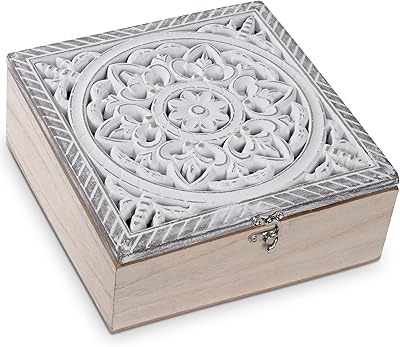 Hand Rong tea box, tea sachets organizer, rustic wooden tea box with unique floral motif, 9 sections for gifts and houses.. Affordable luxury and fast service — only on DIAYTAR Nigeria.