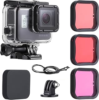 SUN SUN 45 m scuba diving cover with 3 diving filters for GoPro Hero 5 6 7 Black Hero (2018) - includes a rear door, a quick clearance clip, a joked screw, a tripod adapter and a lens cap.. DIAYTAR NIGERIA: Putting quality products within reach of every Nigerian through our affordable marketplace.