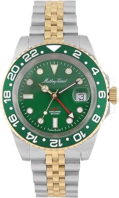 Mat watch tissot mathy vintage gmt green two -tone for men H903BBV, bracelet.. Experience satisfaction guaranteed with DIAYTAR NIGERIA's comprehensive platform and quick delivery.