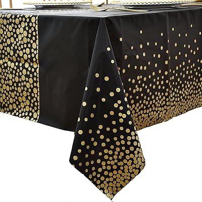 Plansbury plastic celebration tablecloth, plastic table skirt - 54 x 108 inches, disposable tablecloth, for celebrations, birthdays, weddings, gourmet meals (black).. DIAYTAR NIGERIA combines affordability with convenience, delivering your purchases within 5-8 days.