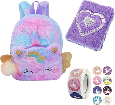 Home Xone Soft Unicorn Backpack, rainbow plush bag with plush notebook and stickers, cute and sweet toy for elegant school supplies-Perfect dream gift for girl and notebook for children for children.. DIAYTAR NIGERIA brings the nation's largest product catalog to your doorstep at prices you'll appreciate.