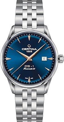 Swiss Automatic Watch Certina DS1 PowerMatic 80, Silver and Blue, Silver and Blue.. DIAYTAR NIGERIA brings online shopping to every Nigerian with affordable prices and reliable shipping.