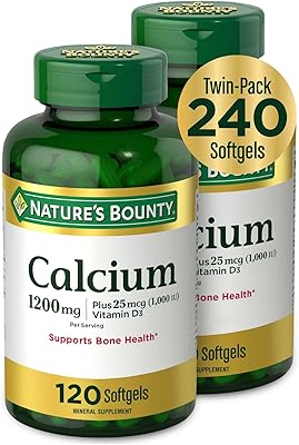Nature's Bounty Calcium plus 1000 IU of vitamin D3, immune support and bone health, capsules, 120 CT (package of 2).. Everything you need is just a click away with DIAYTAR Nigeria — shop now and receive your order in days.