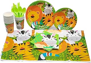 Beauty animal birthday party dishes 113 pieces for 16 guests.. DIAYTAR NIGERIA: Where shopping dreams come true with budget-friendly prices and nationwide shipping.