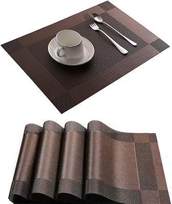 ECVV 4PCCs Napper For Warm Dining Table Washable in Plastic Easy to clean for Kitchen Table Interior Table Carpet Outdoor Table Carpet In Woven Washable Was Washable Resistant (Coffee).. DIAYTAR NIGERIA: Connecting Nigerians with their needs through our affordable and diverse marketplace.