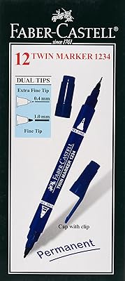 Double face Faber-Castell permanent markers, 12, blue box, double markers, 252951.. Your ideal shopping companion, DIAYTAR NIGERIA offers unmatched variety with delivery within a week.