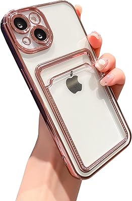 Tuokiou electroplate clear case pour iphone 13 slim card slot soft.. DIAYTAR NIGERIA revolutionizes online shopping with competitive prices and reliable 5-8 day delivery.
