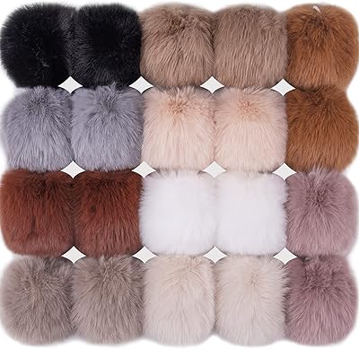 BQTQ 20 Pompons Faux fur pompeaux for hats gloves and rabbit bags.. Shop the future with DIAYTAR NIGERIA - thousands of products, unbeatable prices, delivery within a week.
