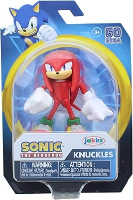 Sonic figurine the hedgehog knuckles 2.5 inch, collection toy, red