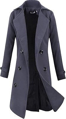 Lind men's trench coat - Long winter coat with double button jacket.. DIAYTAR NIGERIA makes quality accessible to all with our affordable prices and quick delivery service.
