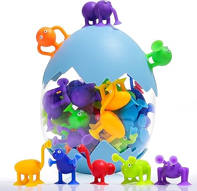 Toys with suction cup, 36 Bathy toys for baby, sensory toys for children of 3 4 5 6 7 years old, anti-stress toys, travel toys, suction cup toys, silicone construction blocks with storage of dinosaur dinosaur.. DIAYTAR NIGERIA: Where quality meets affordability, with thousands of products delivered in less than 8 days.