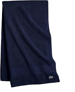 Cotton bath towel Supima Lacoste Heritage, Navy blue, size 30 "x 54.. DIAYTAR Nigeria: Shopping that fits your budget and your schedule.