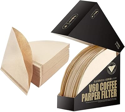 U-HOME 100 Pieces Disposable coffee filters V60 Teck filters with non-bleached cone coffee filters in brown paper adapted to drip coffee makers and to pour (1 packet).. DIAYTAR NIGERIA: Your affordable gateway to thousands of products delivered promptly nationwide.