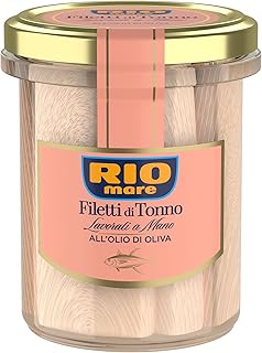 Rio pond tuna fillets seasoned by hand in a jar of olive oil 130g.. DIAYTAR NIGERIA: Where quality products become affordable with our nationwide shipping service.