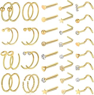 Onesing 24-72 pieces 20g nose rings for women nose piercing jewelry nose vis stainless steel rings 316l for women men.. DIAYTAR NIGERIA: Where shopping is easy, prices are low, and delivery is just days away.