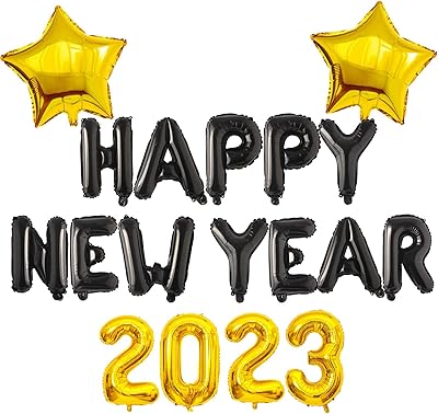 ELICOLA HAPPY New Year 2022 balloon banner, aluminum balloons for New Year's Eve, backdrop for party decoration, gold.. Navigate through thousands of products at pocket-friendly prices with DIAYTAR NIGERIA's easy-to-use platform.