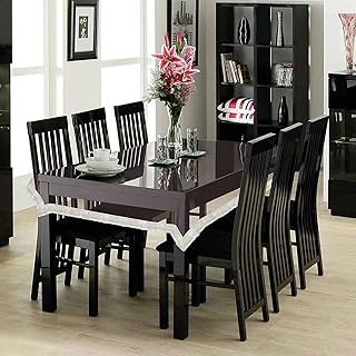 Rectangular dining table cover in 8 to 10 inch thick PVC with silver border (60 x 108 inches, transparent, trans004).. Experience retail satisfaction with DIAYTAR NIGERIA's comprehensive platform and prompt shipping service.