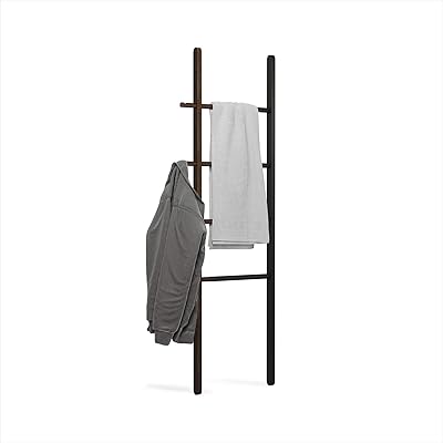 UMBRA swivel ladder - Adjustable self -supporting clothing for bedroom or bathroom | extends from 16 to 24 "with 4 jagged, black/walnut hooks.. DIAYTAR NIGERIA: Where countless products meet affordable prices and reliable nationwide shipping.