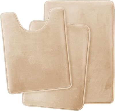 Arabest bath mats, set of 3, ultra soft, non -slip and absorbent, memory carpet in memory foam in velvet for bathroom and house.. DIAYTAR NIGERIA: Where affordability meets variety in Nigeria's most comprehensive online marketplace.