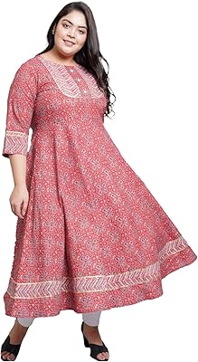 Yash Gallery Kurti Indian Anarkali For Women with Floral Print with Grand Col (Brown).. DIAYTAR NIGERIA: Where every purchase is affordable and delivery is always within a week.