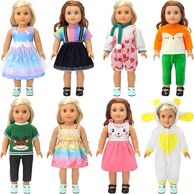 Sotogo 8 sets of 18 -inch girl doll clothes, 18 -inch American dolls for American doll, including fashion clothes and girl doll accessories.. DIAYTAR NIGERIA: Where affordability and variety come together with nationwide 5-8 day delivery.