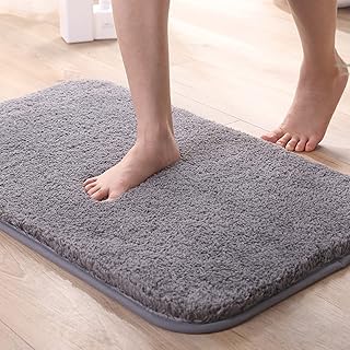 Bathroom carpet 40*60 cm, non -slip bath mats for bathroom, Shaggy bathroom carpet in soft microfiber absorbing water, machine washable, thick plush bath mats for shower (dark gray, 40*60).. Shop smart with DIAYTAR NIGERIA's vast selection and enjoy affordable shipping in just 5-8 days.