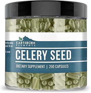 Celery seeds Earthborne Elements 200 capsules, pure and not diluted, without additives.. DIAYTAR NIGERIA brings the market to your screen with thousands of affordable products delivered to your door.