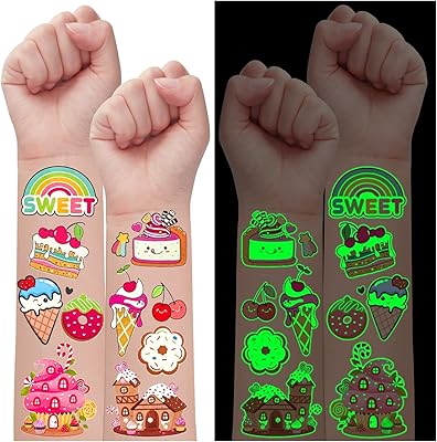 Light decorations of birthday festival of ice cream for girls, temporary light tattoos for party supplies and ice cream games, false tattoo stickers in the shape of a donut (12 leaves).. Your trusted shopping companion, DIAYTAR NIGERIA delivers affordable solutions in just 5-8 days.