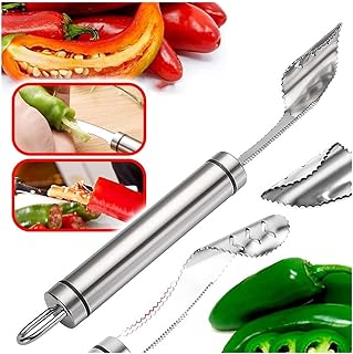 2023 New stainless steel pepper peeler with serrated slice, easy vegetable crusher, kitchen peeling tool for zucchini, apples, peppers, strawberries, tomatoes (1 room).. Your shopping journey simplified with DIAYTAR NIGERIA's vast selection and budget-friendly shipping.