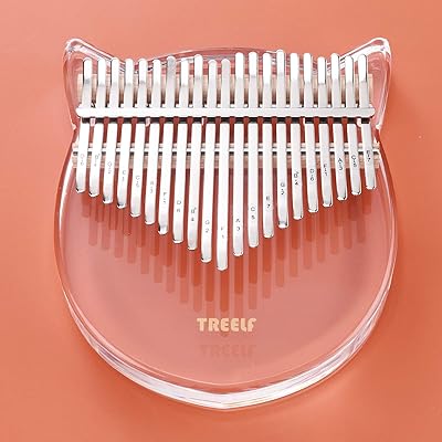 Acrylic piano in Acrylic Trelf Cute CAT KALIMBA 21 keys, transparent mbira finger piano adapted to gifts for children, adults and beginners (TF-21C).. DIAYTAR NIGERIA brings satisfaction with every purchase through affordable prices and prompt shipping.
