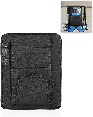 Winka Visor Storage Car car accessories Protective cover for sun visor in PU leather portfolio with cards organizer with glasses and black support clips.. DIAYTAR NIGERIA brings the market to your fingertips with affordable prices and swift delivery services.