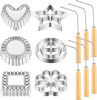 Set of 12 timpal rosettes comprising 6 molds in Bonoloos, aluminum rosette and 6 wooden handles, aluminum timpal and Bonellos cookie manufacturing tool for cooking, pastry.. Shop without boundaries at DIAYTAR NIGERIA, offering affordable products with convenient delivery times.